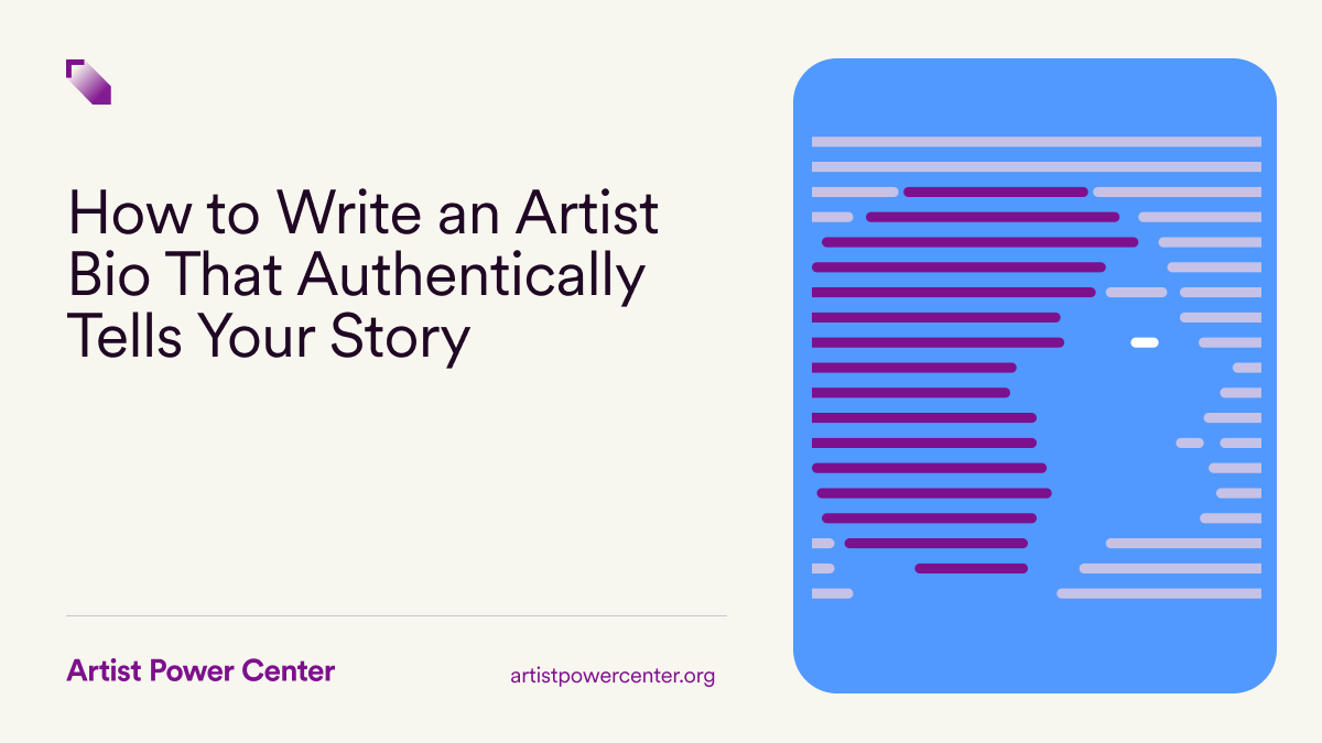 artistpowerybca's tweet photo. Give your #ArtistBio a fresh, real, and honest look. Here's how to write an artist bio that tells the story of how your art all came together—from your first project, to the latest piece in progress. → https://t.co/md9frRgmsH #ArtistPowerCenter https://t.co/MrjmsGClky