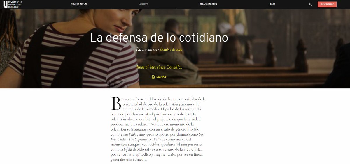MCCD_UAQ's tweet photo. 📍 #DivulgaciónMCCD | 📕
"La defensa de lo cotidiano" texto escrito por el Maestro @imanolmartinezg en colaboración con la @revista_unam ¡Te invitamos a leerlo!
Link ➡ https://t.co/8EsgLdt2XX
#segundageneraciónmccd #OrgulloMCCD 👏👏👏 https://t.co/AJ28jMm7B6