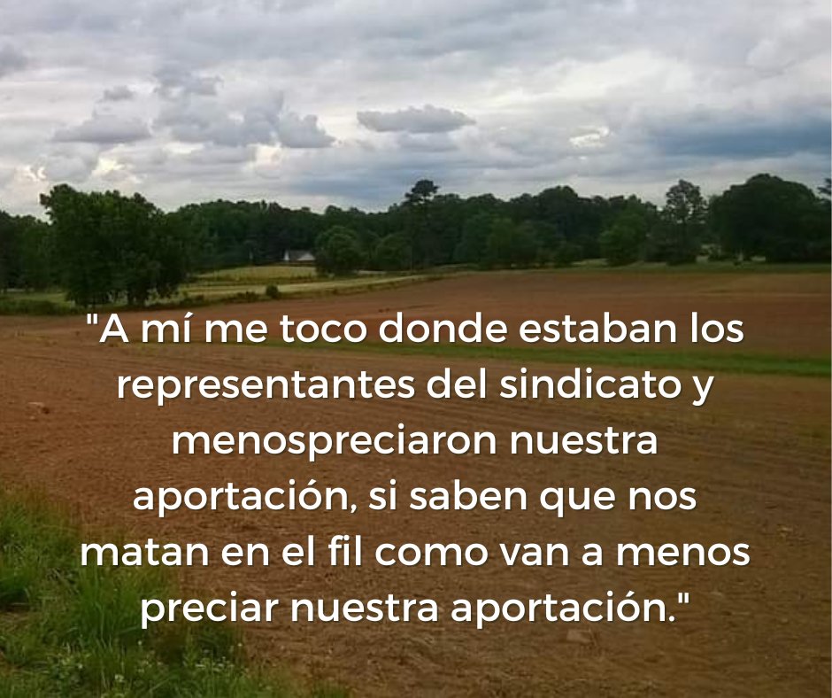 esnuestroFLOC's tweet photo. Translation:
"I had to go where the union representatives were and they underestimated our contribution. If they know that they are killing us (with work) in the fields, how can they underestimate our contribution?"

Our union dues are given with sacrifice and must be valued! https://t.co/i3uangEBMl