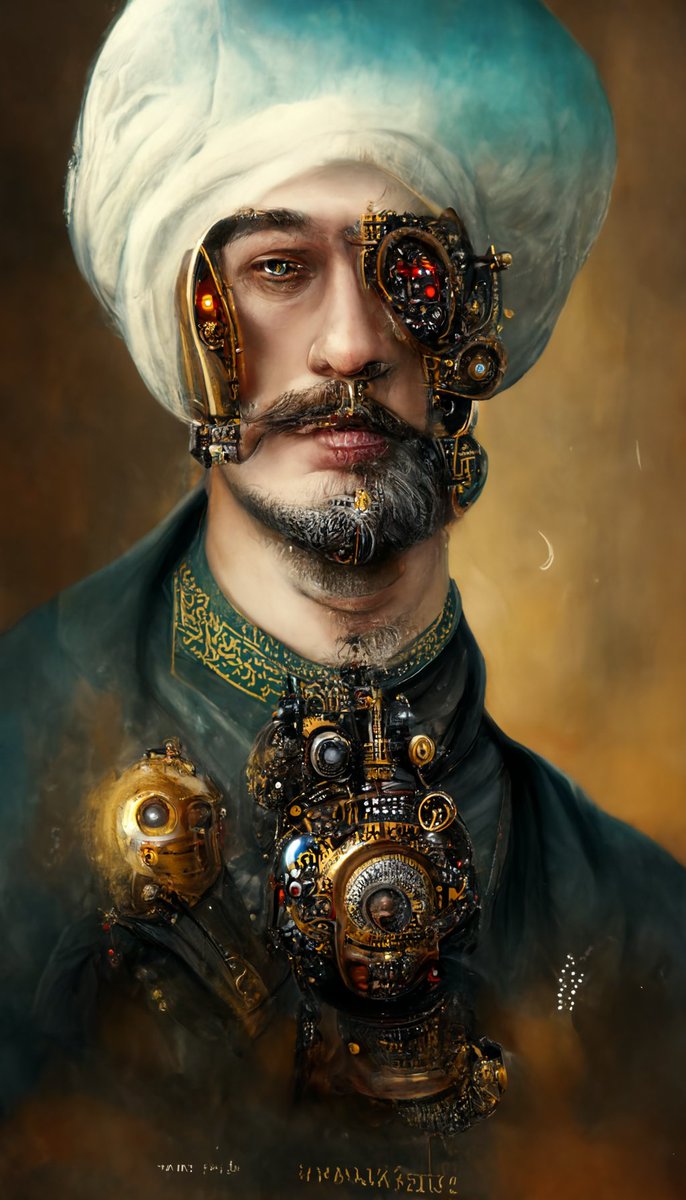 HakanYilmaz_io's tweet photo. "Cyber Sultans "
Bu gün yapay zeka ile eskizledim. 
Belki bir gün pfp yaparım. https://t.co/yOlUhxnjWr