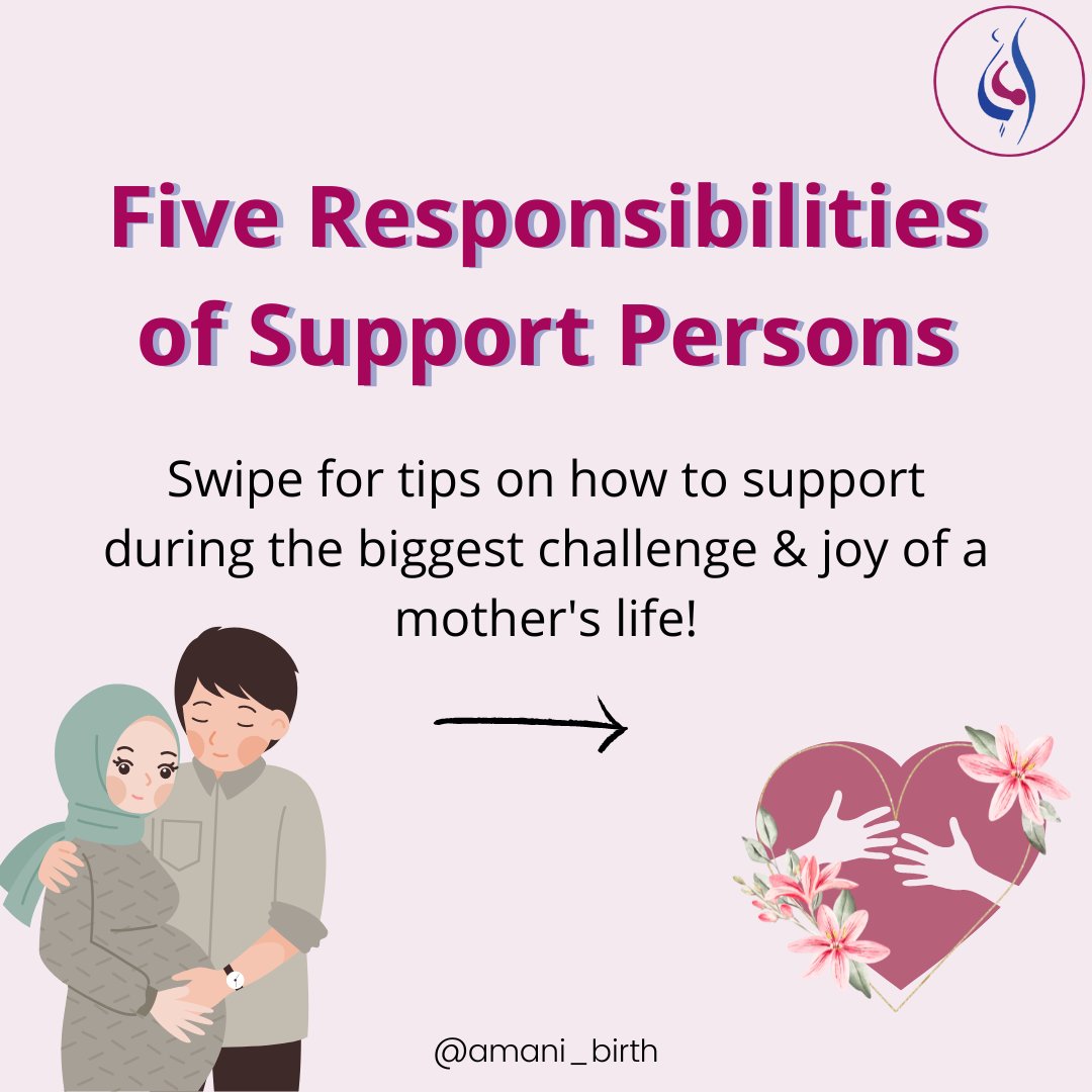 AMANI_Birth's tweet photo. 💜Your support person is there to help you, not simply to watch. It is important to choose someone who can be there when you go into labor and is calm and positive.
#birth #naturalbirth #birthsupport #doula #laborsupport #saudi #ksa #muslimwomen #muslimcouple #amanibirth https://t.co/FiqOkBB03l