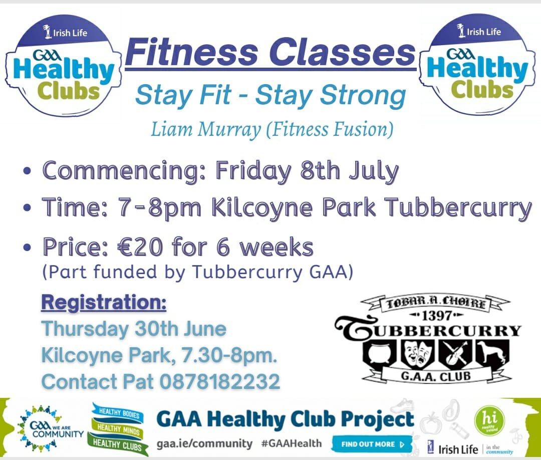 🏋️Want to Get Fit?
📍Living close to Tubbercurry
✍️ Register this Thursday 
🫵 Everybody in the community is welcome to take part 
<a href="/sligogaa/">Sligo GAA</a> <a href="/tubber_chamber/">Tubbercurry Chamber</a> <a href="/FcTubber/">Real Tubber Fc</a> <a href="/officialgaa/">The GAA</a>