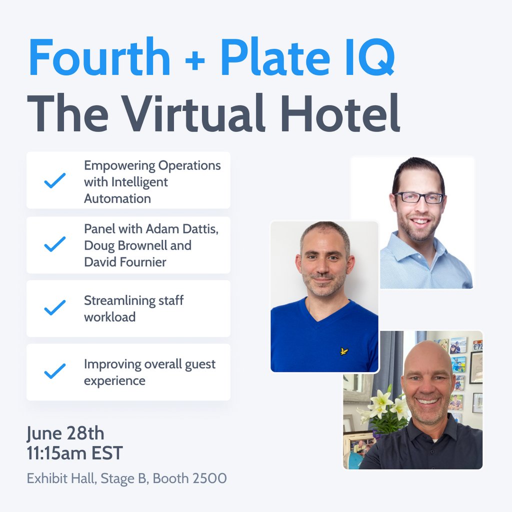 ottimate_ap's tweet image. Set your reminders now for tomorrow mornings Panel with #Fourth &amp;amp; #PlateIQ - all about how virtual workflows can help mitigate staffing shortages and empower operators to execute the best guest experience possible.⁠
⁠
We&apos;ll see you there!⁠
⁠
#hitec2022 #hftp #automation #saas