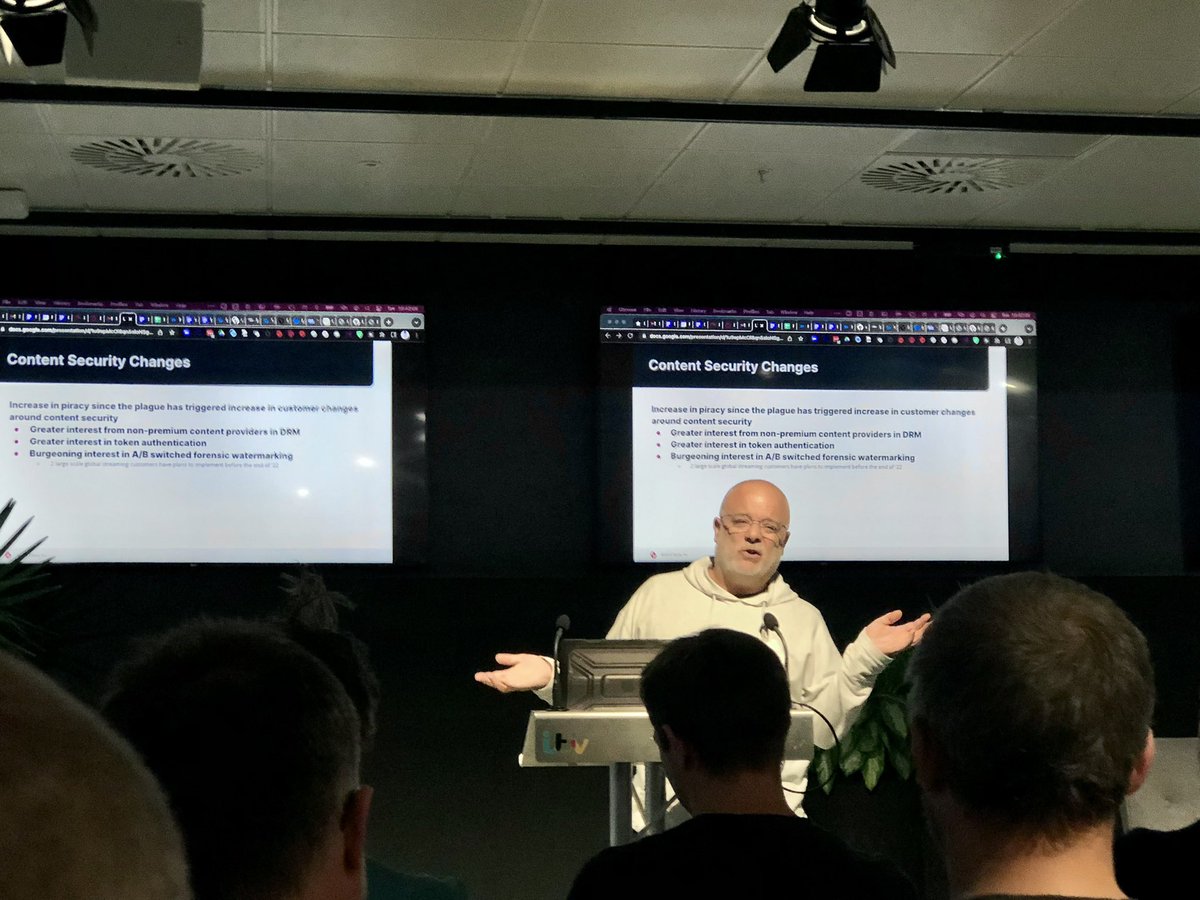 Food for thought tonight at <a href="/londonvidtech/">London Video Tech</a> hearing the trials and tribulations of live streaming to over 6000 social media channels simultaneously from <a href="/PUSH__Live/">PUSH.live</a> and the work <a href="/fastly/">Fastly</a> are doing standardising token based authentication for steaming.