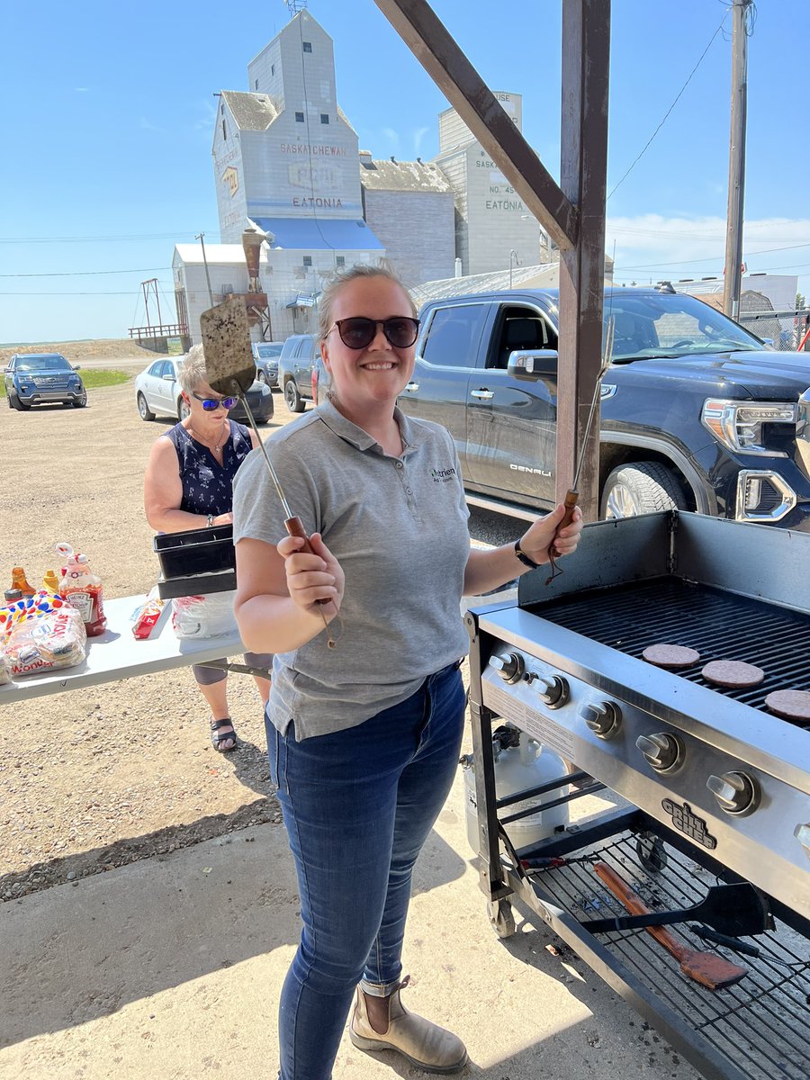 CPA Randi Somerville is the bbq master at the Eatonia centennial celebration. Great to see the community support!