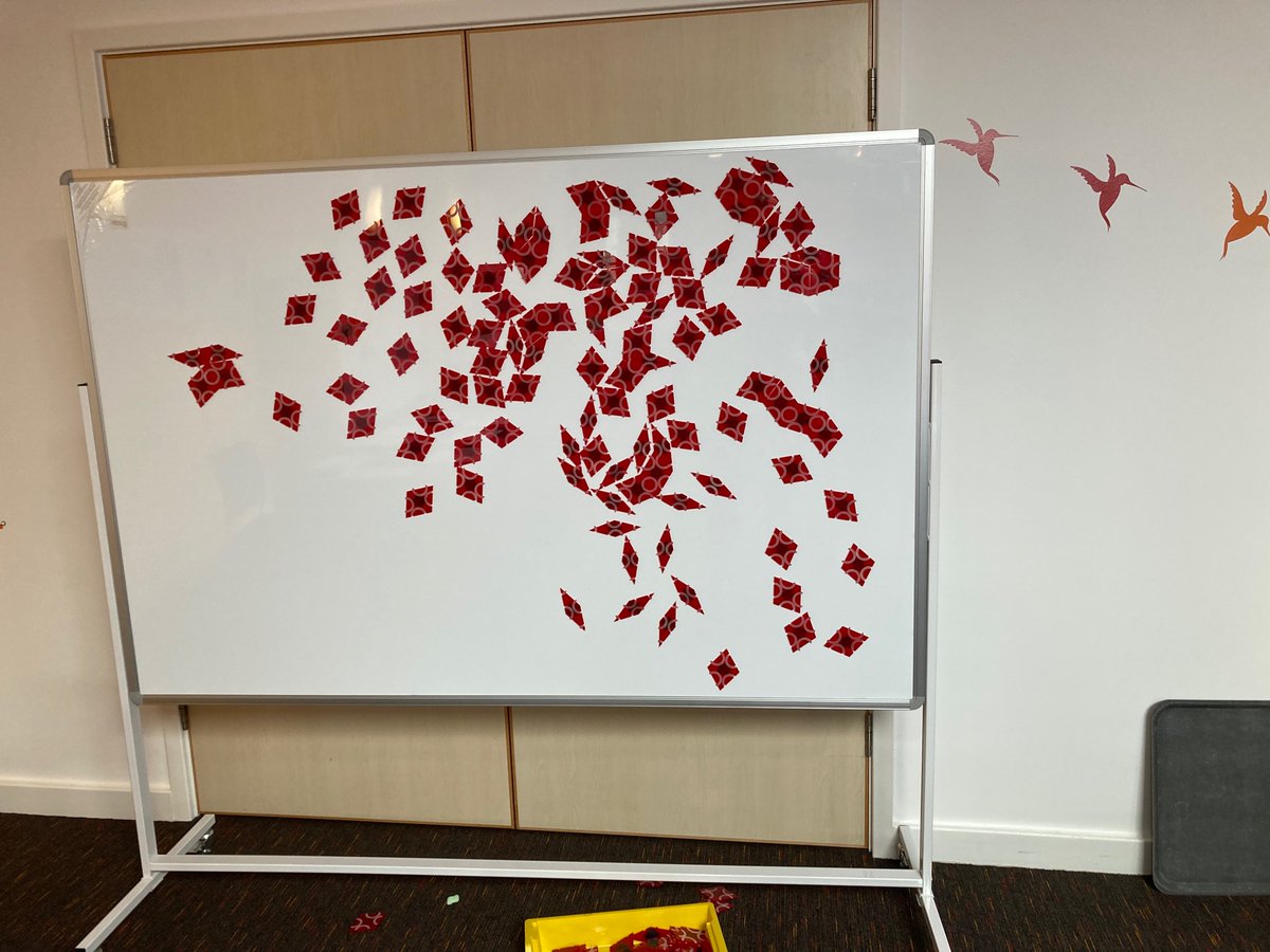 WebbMaths's tweet photo. Just some of our tiling themed activities. Come along and play! @KHPschool students were enthusiastic and preserved with these challenges! 

https://t.co/8MrOGIGfEt

#aperiodicexhibition #geometry #tilings #patterns #puzzles https://t.co/fHT5nYFwRD