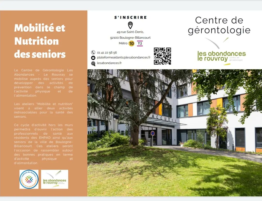 SielBleu85's tweet photo. @lesabondances Le projet #Mobilité #Nutrition pour les #seniors débute ce jeudi 30 juin 2022.  #activitéphysique #Santé #autonomie #StimulZ  @rochetfanny #lerouvray @villedeboulognebillancourt #ConférenceDesFinanceurs92
Contact :plateformeaidants@lesabondances.fr / 01 41 22 56 56 https://t.co/Ju8QFJyYPI