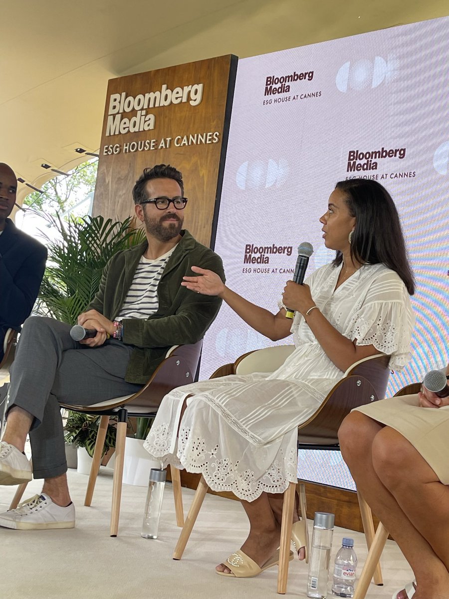 One week ago today, during #CannesLions2022, my cofounder, @VancityReynolds, announced the formation of Creative Ladder (follow us @ladderorg !!) at the Bloomberg Media ESG House.