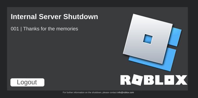 Roblox News (Parody) 🔔 on X: Goodbye everyone roblox has shut down   / X