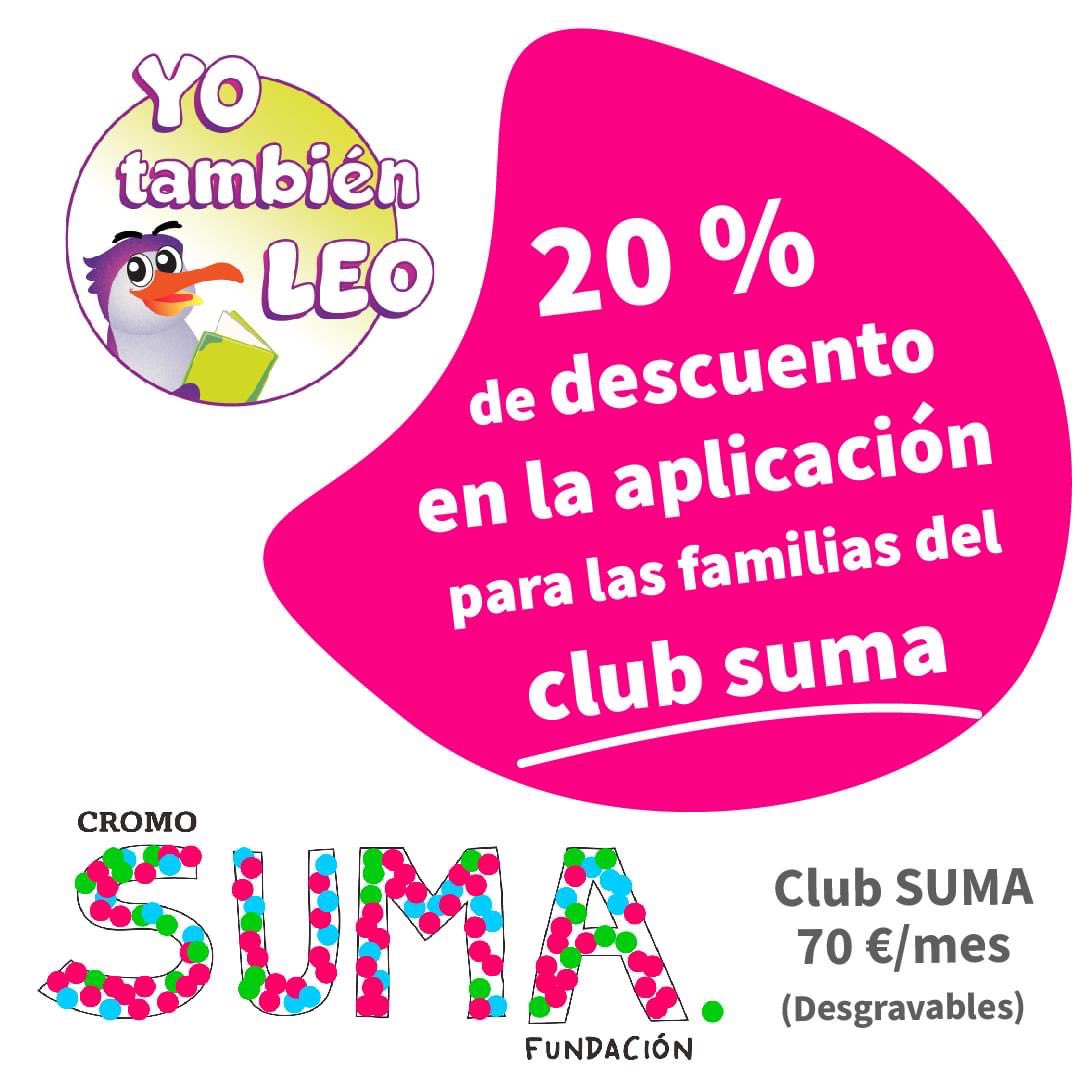 Cerramos un acuerdo de colaboración para beneficiar a las familias del Club Suma con <a href="/yotbleoApp/">Yo también leo</a>. 

👉🏻Yo también leo es una aplicación que mejora el proceso de aprendizaje de la lectura y estimula el lenguaje. #Sindromededown #lenguaje #Discapacidad #ClubSuma #Desarrollo