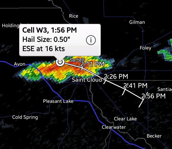 A special weather statement has been issued by the National weather Service for the St Cloud area. Strong thunderstorms will be impacting portions of Central Minnesota until about 3:00. Stay tuned to KNSI for the latest. #mnwx https://t.co/oP5w2kA6XF https://t.co/KWKziZ6BVs