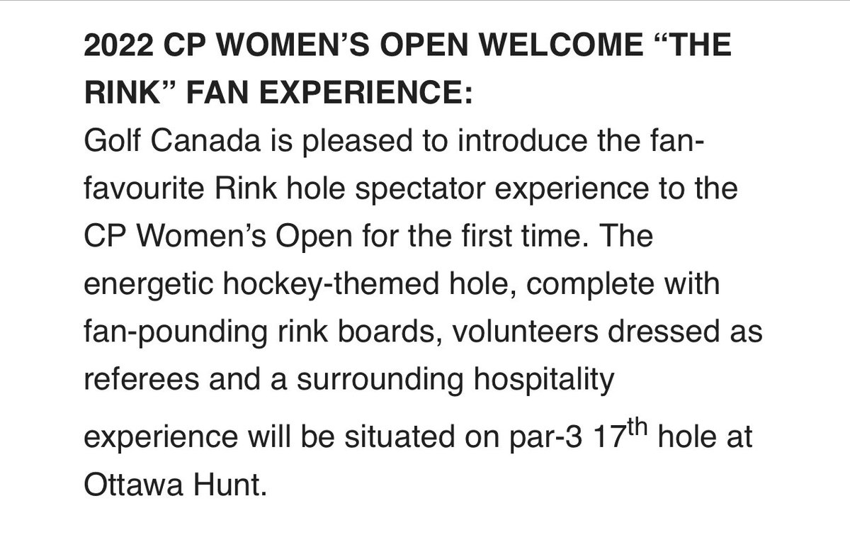 Can’t wait to see what #theRink looks like for @cpwomensopen. It will be quite an experience.