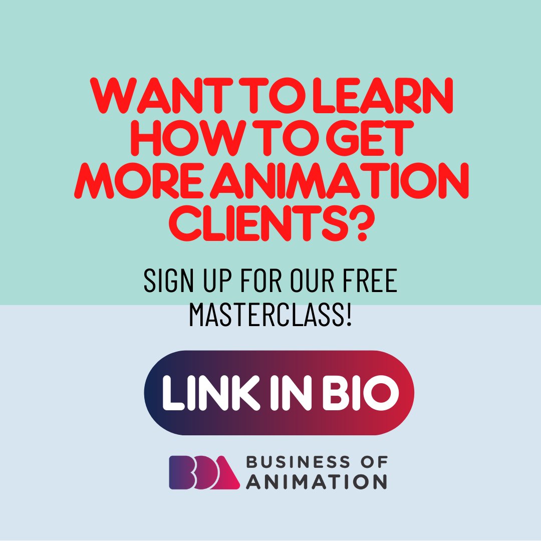 animationbiz's tweet image. Want to Learn How to Get More Animation Clients? Sign up for our free Masterclass! Link in Bio

#AnimationBusiness #AnimationBusinessClassGuide #AnimatorsBusinessGuide #AnimationCareerGuide