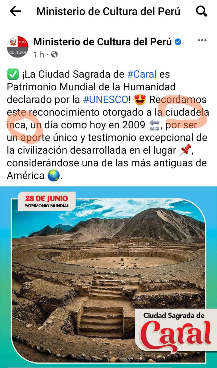 comite_cultural's tweet photo. 👉Oremos🙏
El Ministerio de Cultura acaba de calificar al Complejo Arqueológico de Caral como "ciudadela inca"!!!😖😫😭
@LeslieUrteaga
@MinCulturaPe
@MineduPeru
#HuacaTari
#Extremo
#Socorro https://t.co/dJZ8OhDdje