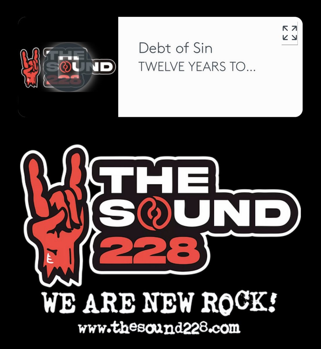 Hell yeah my fave Canadians @twelveyearsband spinning on @thesound228 with #DebtOfSin it truly is great to have this back boys 🔥🔥 can’t wait to see what’s released next 😏