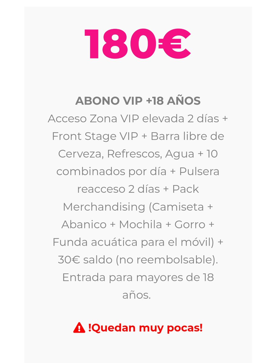 adriandeamado_'s tweet photo. Vendo entrada para el Reggaeton Beach Festival en Nigrán, abono VIP para los dos días, se agradece difusión 🤟♥️ https://t.co/Scjg8Xck3L