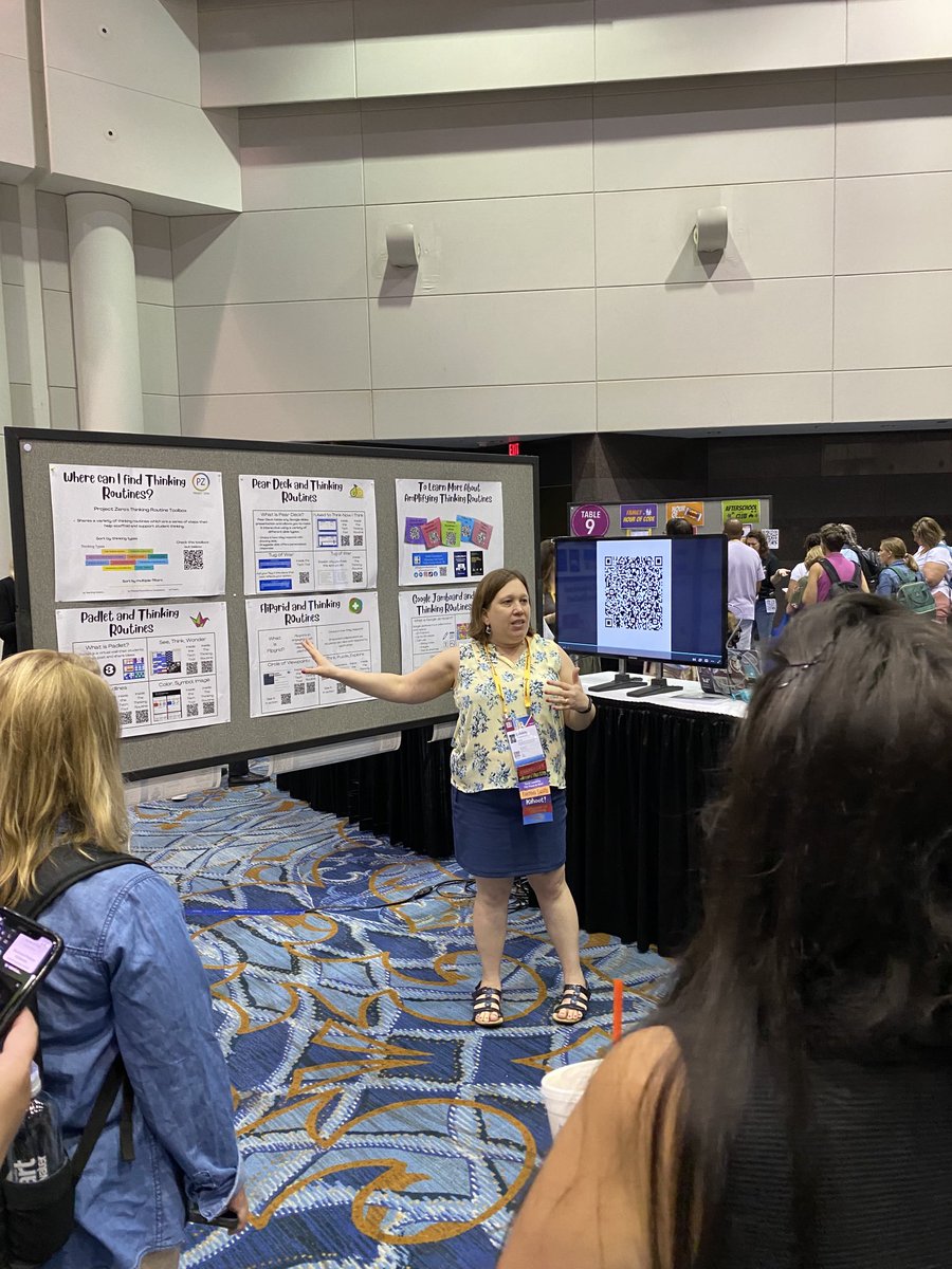 Watching ⁦@TannenbaumTech⁩ and her amazing poster session on thinking routines! #iste22 #istelive #fcpssbts