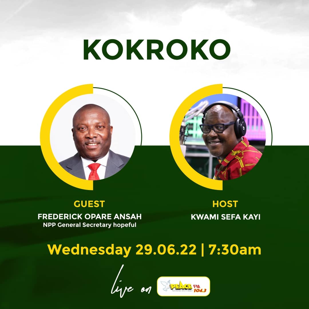 BeyondTRhetoric's tweet photo. Join The Incoming General Secretary, Hon. Frederick Opare-Ansah tomorrow on...
β’ PEACE FM 104.3 ~ "KOKROKO"
β±οΈ 7:30 AM
Thank You.
#AnsahIsTheAnswer π³π±ππ³π±
#AnsahIs5
#OA4GS
#TheGrassrootsChoice
#TheTimeToBreakThe8
#RestoringTheGrassrootsFaith https://t.co/z75fTGuJWY