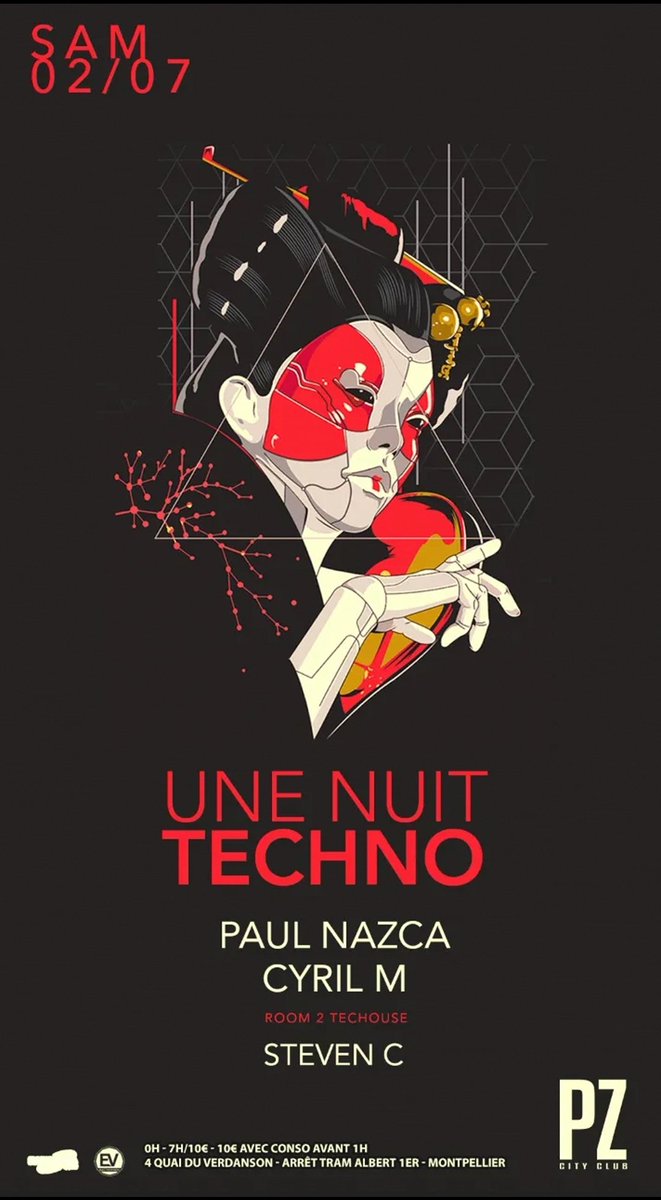 Rendez vous ce samedi 2 juillet au @pzcityclub pour une nuit bien techno 💪🔥🎉

#technomusic #pzcityclub #dj #techno #rouge #paulnazca #montpellier #club #party #electro #lineup #red #pz #room