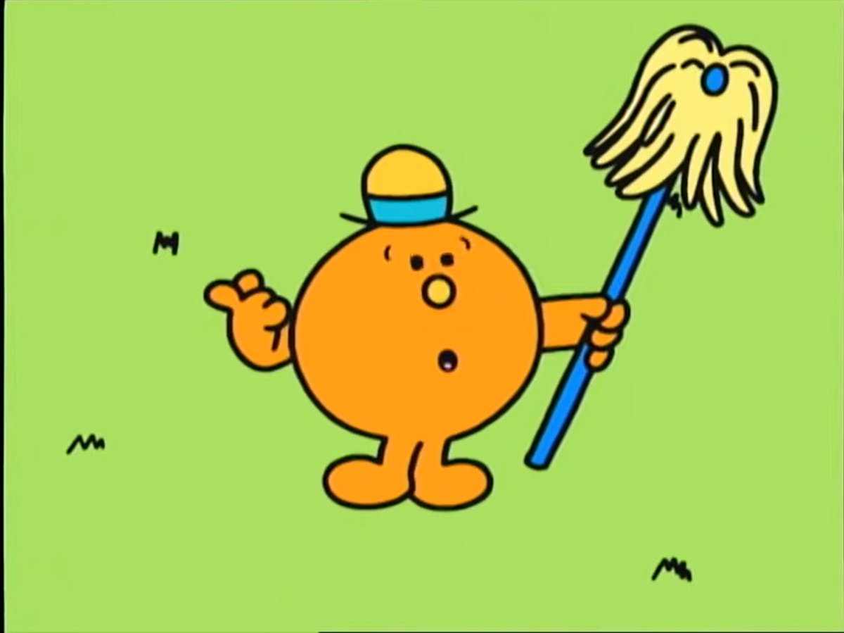 MatthewJGrisha1's tweet photo. A scene from 1990s episode "Mr. Cheerful Doffs His Hat", redone in the 2008 style of The Mr. Men Show.

#MrMen #MrMenandLittleMiss #RogerHargreaves #Sanrio #fanart #digitalart #TheMrMenShow #2008style #RenegadeAnimation #Redraw #GIMP https://t.co/nf2uMFr82K