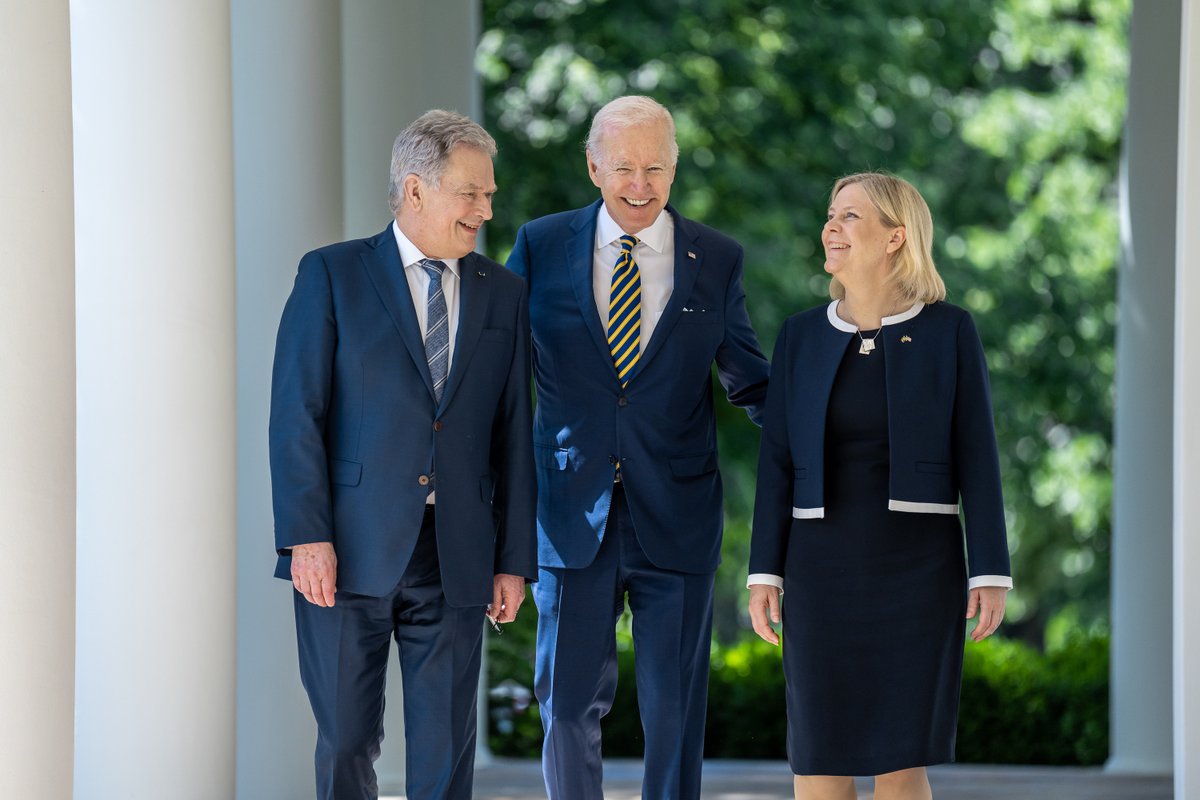 Congratulations to Finland, Sweden, and Turkey on signing a trilateral memorandum – a crucial step towards a NATO invite to Finland and Sweden, which will strengthen our Alliance and bolster our collective security – and a great way to begin the Summit.