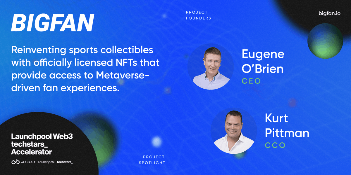 Meet <a href="/BigFan_io/">BigFan.io</a>, which is reinventing sports collectibles w/ NFTs providing  access to Metaverse-driven fan experiences

Join us, <a href="/alphabitltd/">Alphabit Capital</a> &amp; <a href="/LaunchPoolXYZ/">Launchpool ($LPOOL 💙,🧡)</a> at #DemoDay on 6/30 to learn more/watch all our #Web3 founders pitch

RSVP for virtual Demo Day: tsta.rs/9yWC50JK1hs