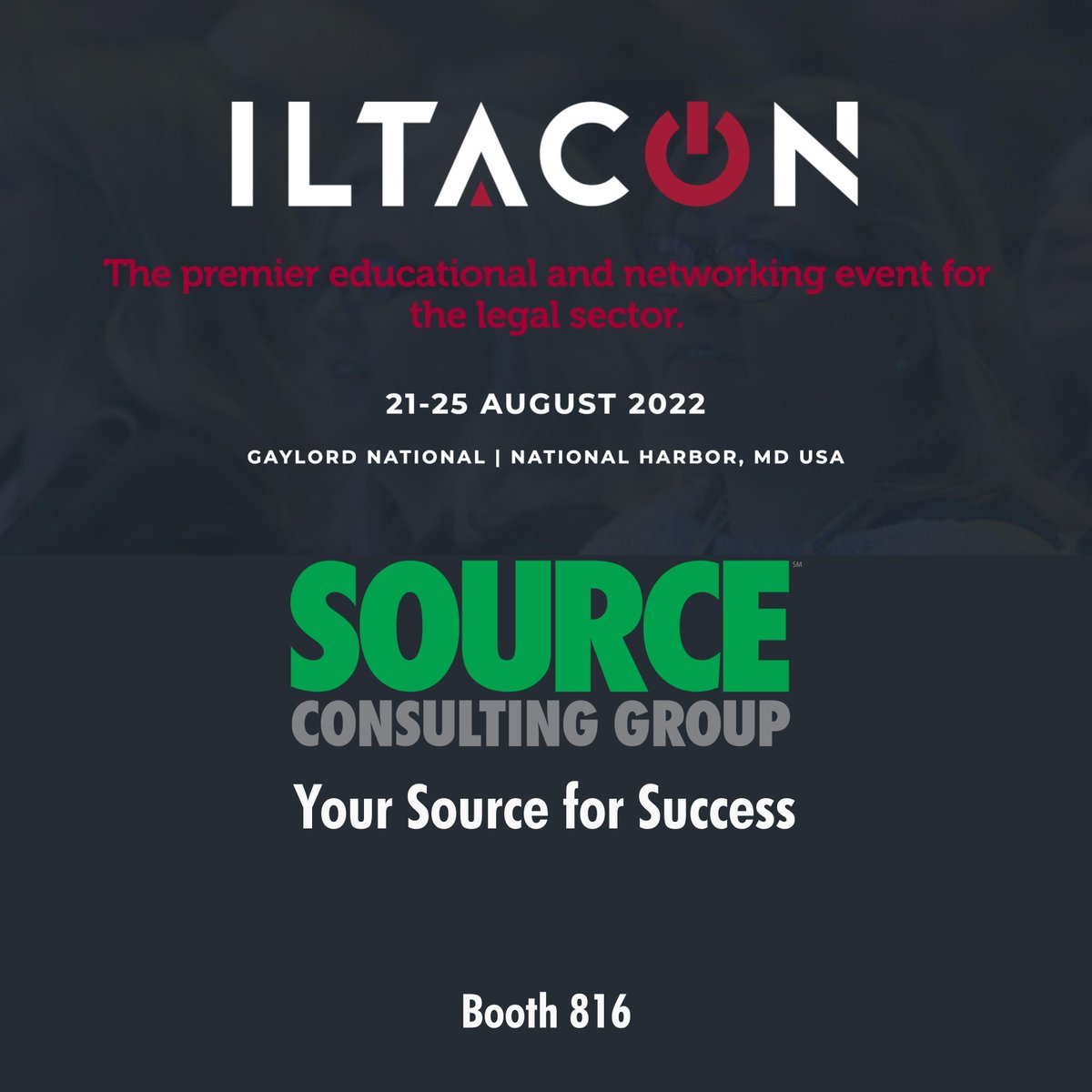 SourceGroupLLC's tweet image. We are really looking forward to an in-person #ILTACON conference this year. The educational sessions never disappoint and we hope to see you all at the Gaylord National Resort &amp;amp; Convention Center in less than two months! #yoursourceforsuccess #legaltechnology #iltacon2022