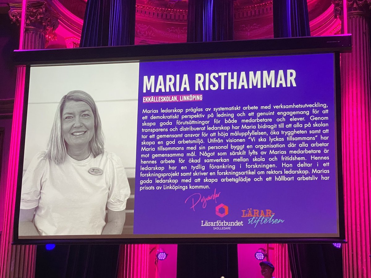 Woop! Woop! Årets rektor 🥁🥁🥁#skolledare21 <a href="/skolledarorg/">Lärarförb Skolledare</a>