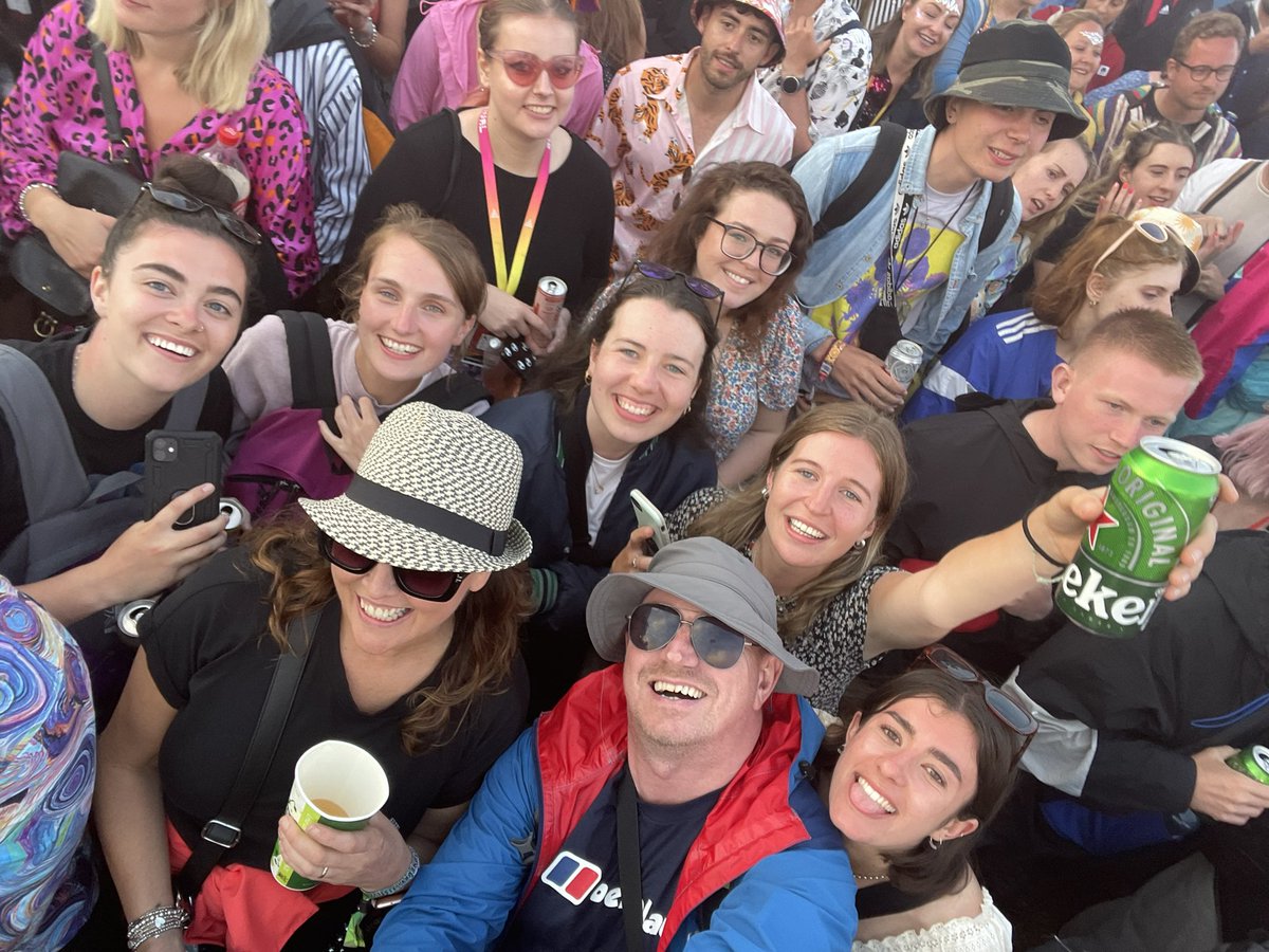 Other than us two with the hats at the front, if anyone knows any of these people then please tell them that they are the best thing about Glastonbury.