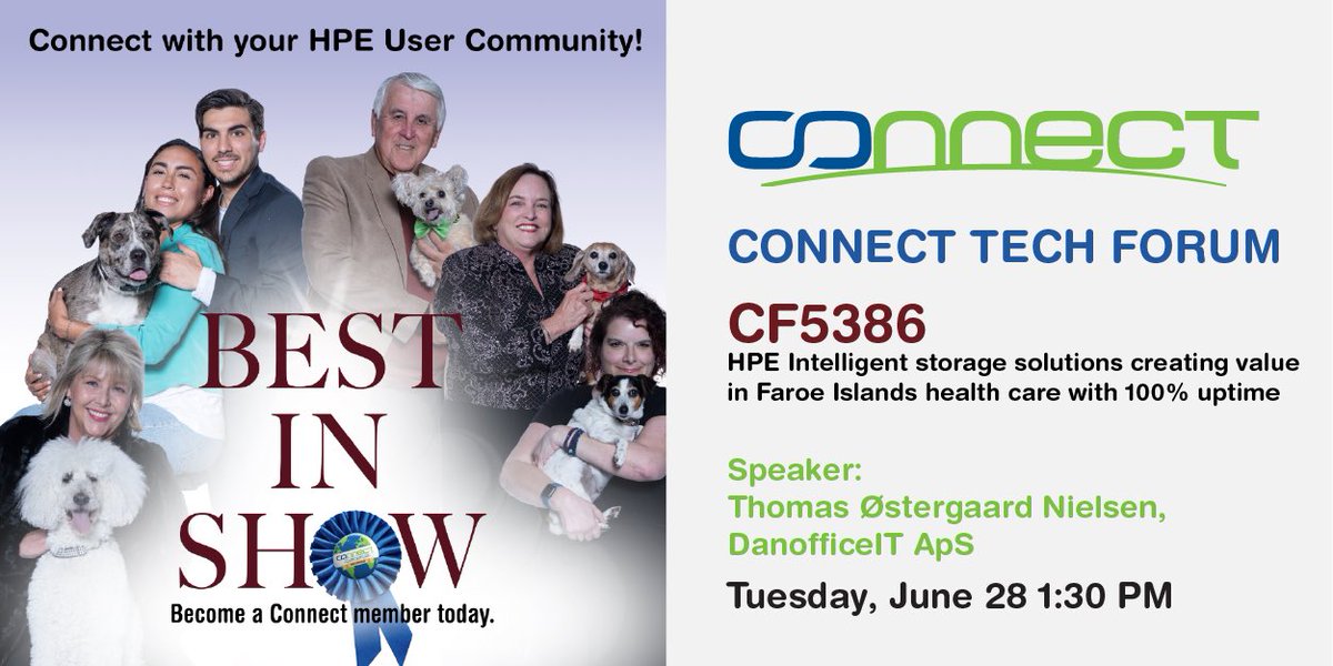 Connect_WW's tweet image. #ConnectTechForum: @HPE Intelligent #Storage Solutions Creating Value in Faroe Islands&apos; Healthcare With 100% Uptime.
#HPEDiscover   Join us at 1:30pm in Demo 703