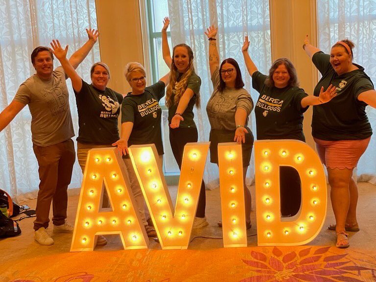 BereaBulldogsMS's tweet photo. ๐ฉ๐ฝโ๐ Berea staff is having a blast and learning A LOT at AVID Summer Institute in Orlando. We look forward to being AVID to all our students! #WorkHardBeKind #LoveSupportAccountability #FullestPotential https://t.co/fSgTlwxTxg