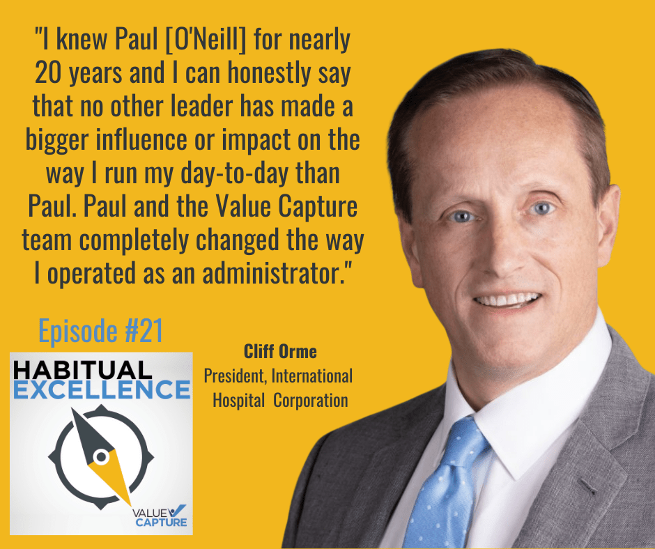 ValueCaptureLLC's tweet photo. "I knew Paul O'Neill for 20 years and I can honestly say that no other leader has made a bigger impact on the way I [lead]. Paul and the Value Capture team completely changed the way I operated." Cliff Orme in #HabitualExcellence. #Leadership #ZeroHarm https://t.co/rxS0JrdXFA https://t.co/eJC40ERBPQ
