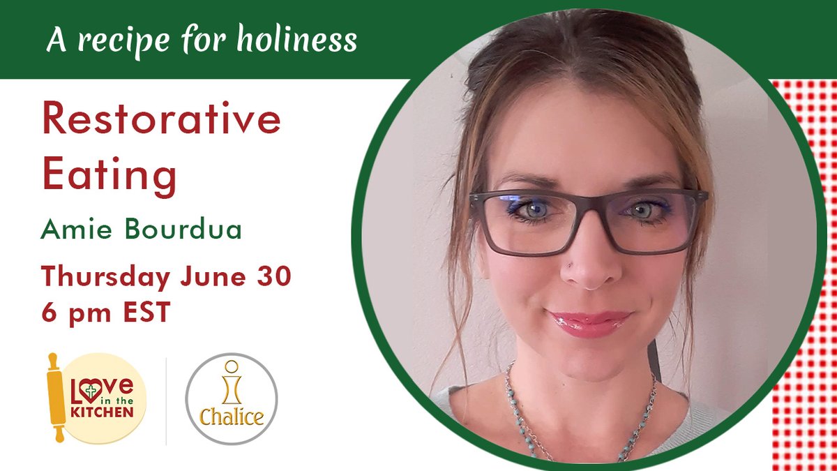 ChaliceCanada's tweet photo. Surprise! We're not done with Love in the Kitchen yet. Amie Bourdua will be presenting her session this Thursday at 6 p.m. EST on Restorative Eating.
Head to https://t.co/wjoxUYoiWU to see the full session.
#LoveInTheKitchen https://t.co/TJxpishbcm