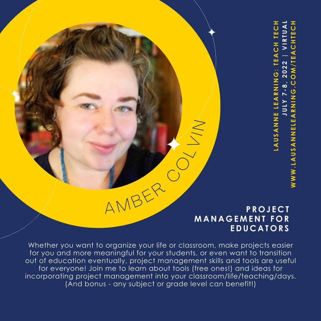.#projectmanagement skills and tools are useful for everyone! Join <a href="/AmberAnnaColvin/">Amber Anna Colvin-Simmons, PhD</a> at Teach Tech 2022 to learn how. (And bonus - any subject or grade level can benefit!) See the full schedule and register at lausannelearning.com/teachtech! #teachtech #teachtech2022 #edtech