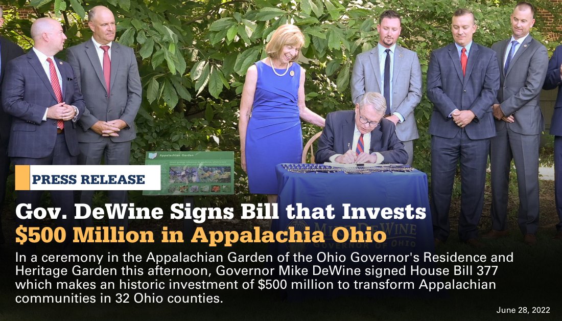 We've stepped up in a big way for Appalachia. Our investments in this region have included water infrastructure, broadband, and other efforts to help get these counties on even footing. Now, thanks to the help of the Ohio General Assembly, we will do more. bit.ly/3OEiHpM