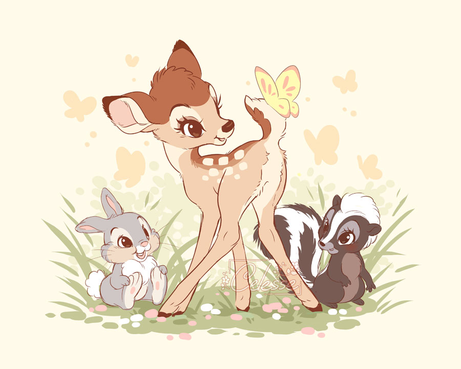 no humans bug butterfly rabbit grass deer animal  illustration images