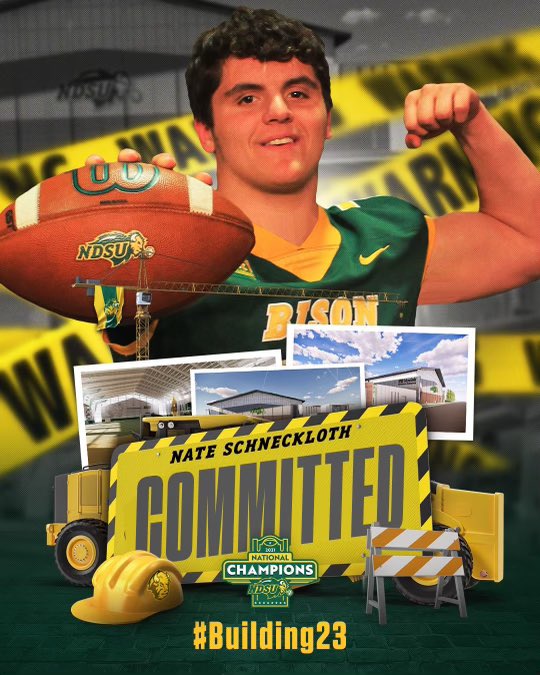 NateSchneckloth's tweet image. COMMITTED 💚💛🦬 
@FBCoachLarson @Coach_Entz @JoeBeschorner @Coach_Roehl @CoachHestness