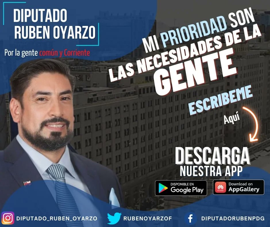 📲 Más cerca de la Gente!
Aquí encontrará mi trabajo como Diputado y podrás participar por un mejor Chile. 🤍💙❤️
Nuestra aplicación tiene como principal objetivo de que tú puedas estar al día sobre mi trabajo legislativo y territorial. 👈🇨🇱
Baja nuestra app y ve nuestro trabajo