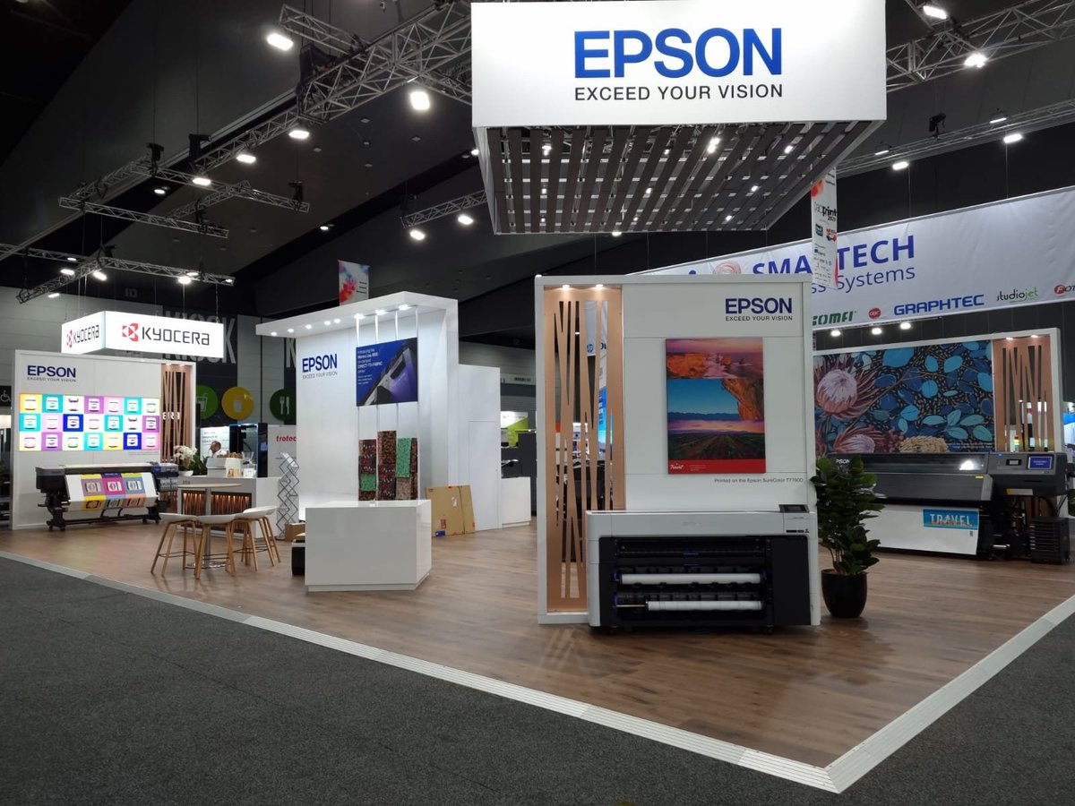 EpsonAust's tweet photo. Take a behind the scenes look at this year’s PacPrint stand G20!
We're looking forward to demonstrating our latest and biggest product offer ever from signage, fabric, photo and label printing solutions. We've got you covered!
#epson #epsonaustralia #PacPrint https://t.co/DiuO5AKALY