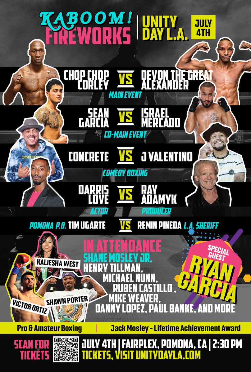 SpectraCompany's tweet photo. 4th of July, join Ray Adamyk at Unity Day L.A. - a day to celebrate unity among humanity. It starts with a Unity Walk in Lincoln Park at 10am, then continues into the night at the Fairplex with celebrity boxing, music and fireworks. Get your tickets at https://t.co/LTeepwMyTJ https://t.co/DlFOHLiEJj