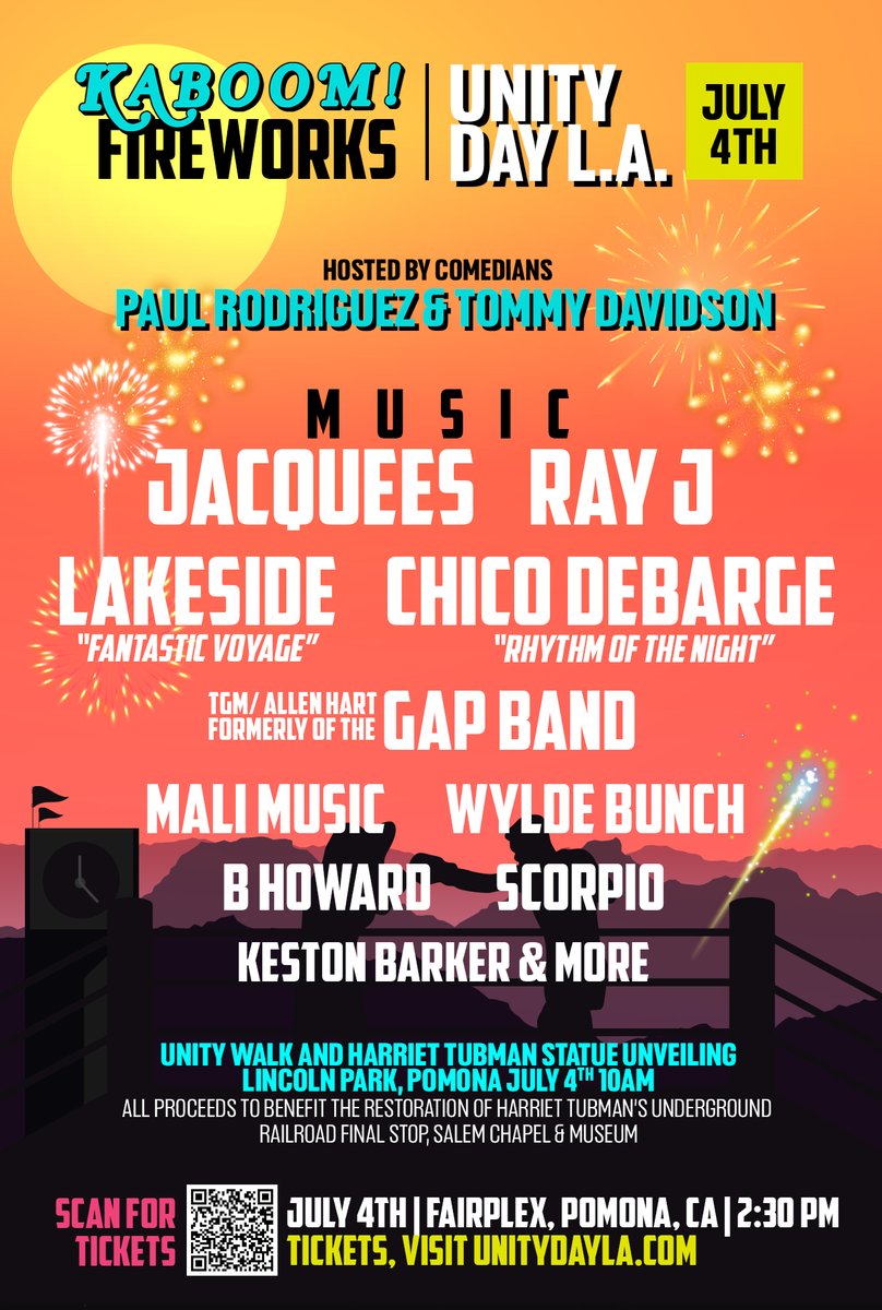 SpectraCompany's tweet photo. 4th of July, join Ray Adamyk at Unity Day L.A. - a day to celebrate unity among humanity. It starts with a Unity Walk in Lincoln Park at 10am, then continues into the night at the Fairplex with celebrity boxing, music and fireworks. Get your tickets at https://t.co/LTeepwMyTJ https://t.co/DlFOHLiEJj