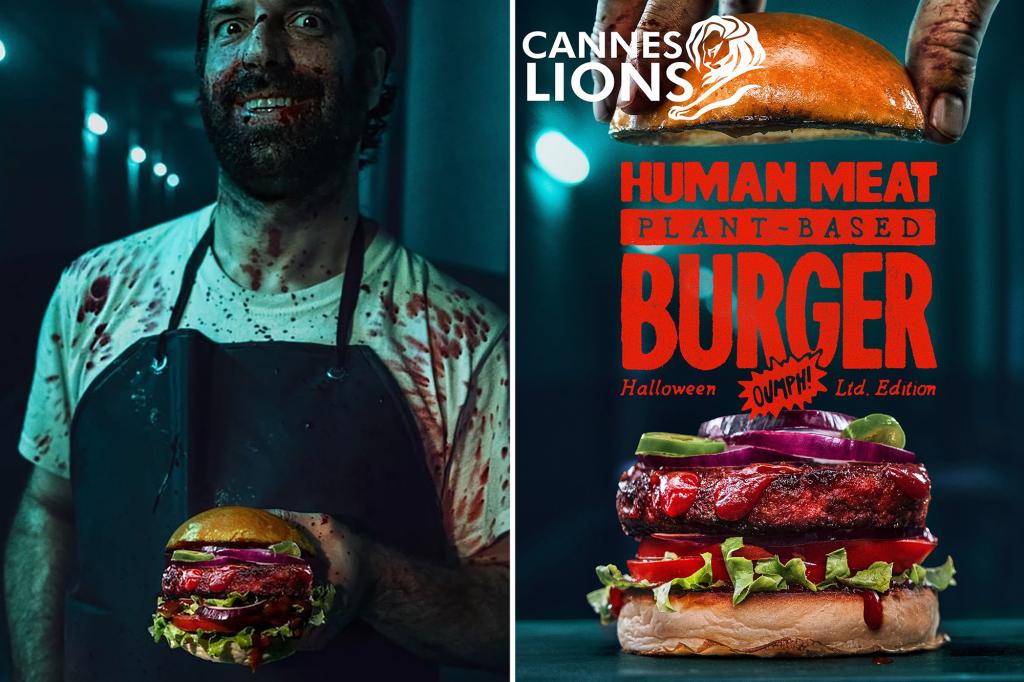 nypost's tweet photo. Vegan burger hyped for tasting like 'human meat' wins award https://t.co/mhgjCU6ASh https://t.co/W8SYcKxlxq