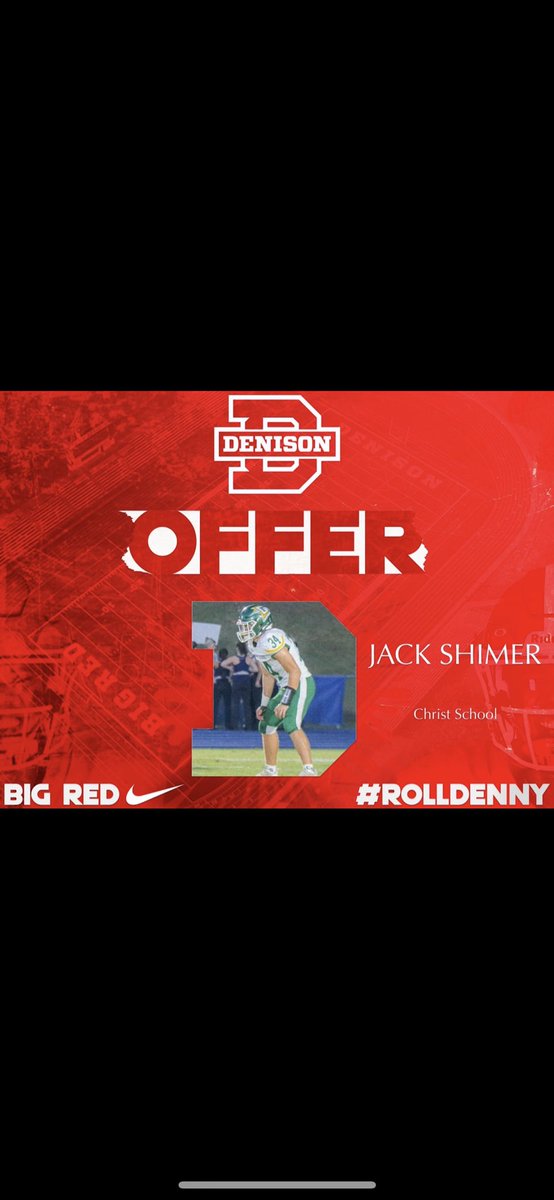 Jack_Shimer34's tweet photo. Big thanks to @coachhatem and @CoachNBowie for the offer to play football at Denison University. Great school. Great opportunity. Go BIG RED. @CoachChadWalker @_GeoJohns @bhernyscoutguy https://t.co/ospS6FbNwv