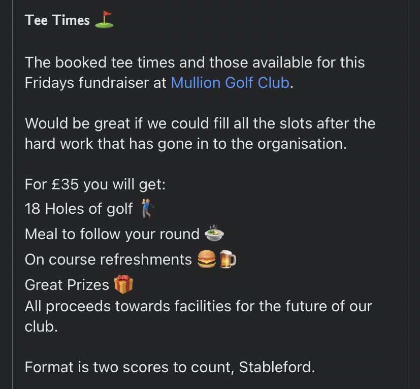 HelstonCC's tweet image. Friday 1st July, @mulliongolf.

Give us a message! ⛳️