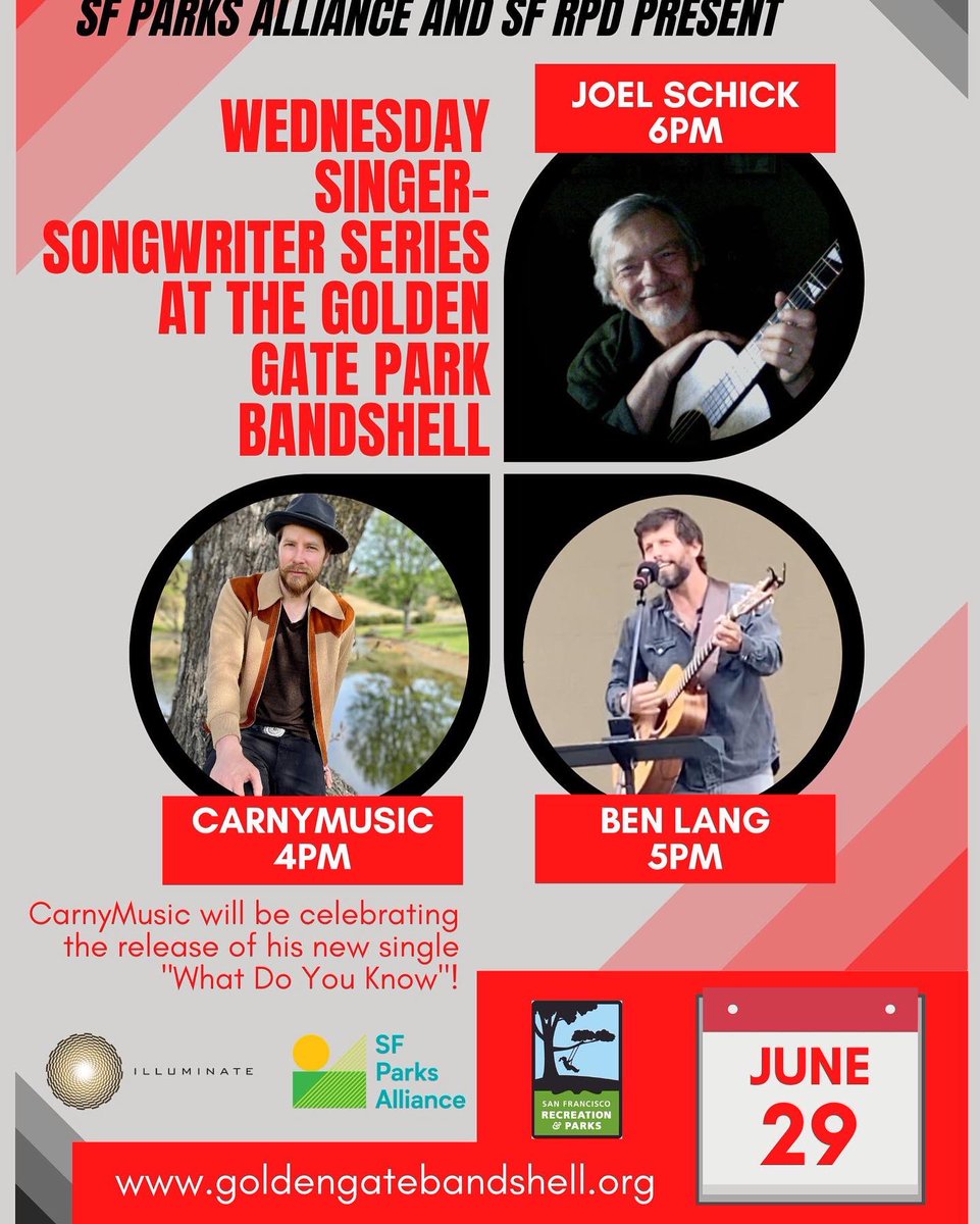 CarnyMusic's tweet photo. Releasing a new single and a new music video tomorrow!! Also you can catch me perform tomorrow at the Golden Gate Park Bandshell along with my friend Ben Lang Music and Joel Schick! I go on at 4pm. https://t.co/dmzE5SzuKt