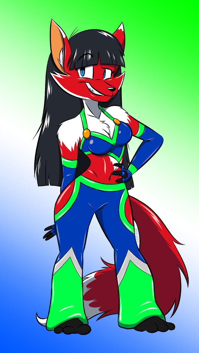 MofetaFromBklyn's tweet photo. Brand new outfit for @ralphbear25's Rita Fox to differentiate a bit from her mother, Scarlett. #MoffArts #FanArt #RitaFox https://t.co/ZeOoSt0Sry