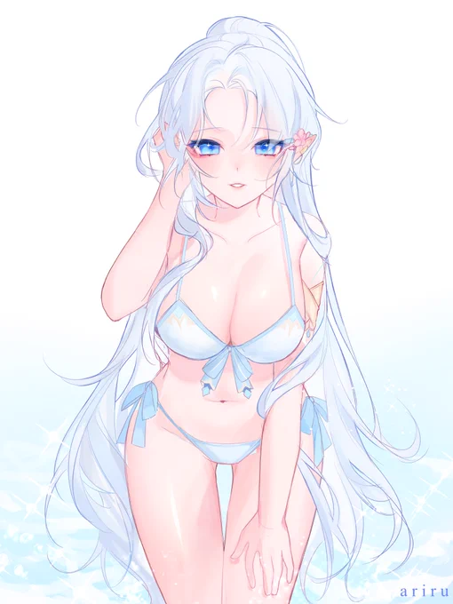 summertime ☀️🥵

my part of an art trade with @nisehao_ ! 💕💠 