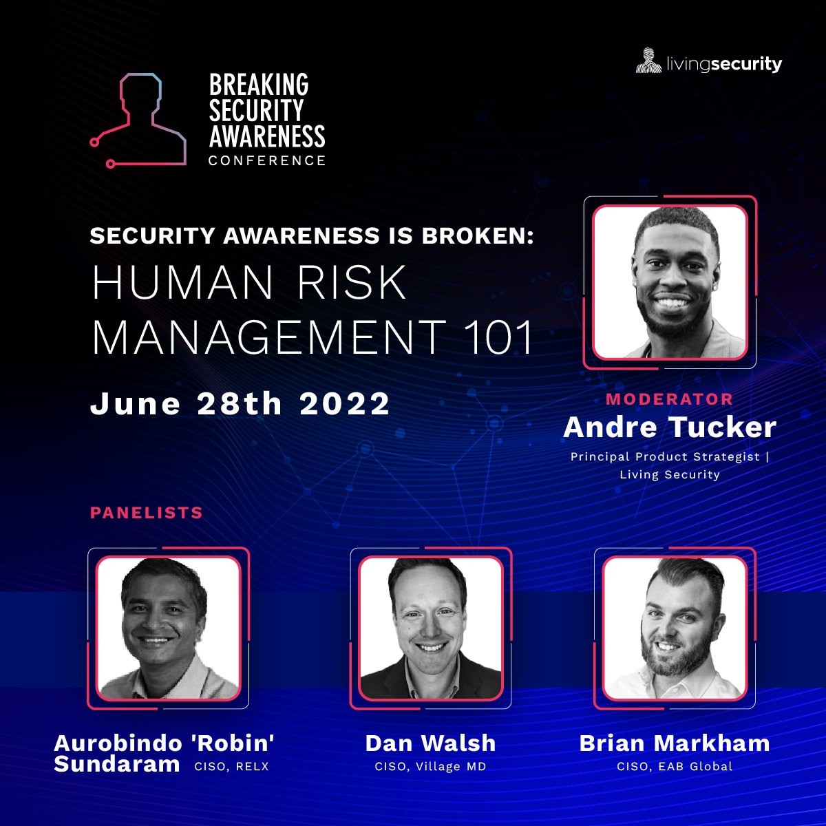Why is it so important to have a data-centric approach to security awareness and human risk management? Tune in now to hear more from Aurobindo Sundaram of <a href="/RELXHQ/">RELX</a>, Dan Walsh of <a href="/VillageMD/">VillageMD</a> and Brian M. of <a href="/EAB/">EAB</a>. Join here ➡️ hubs.la/Q01fPL310
 #cyberevents