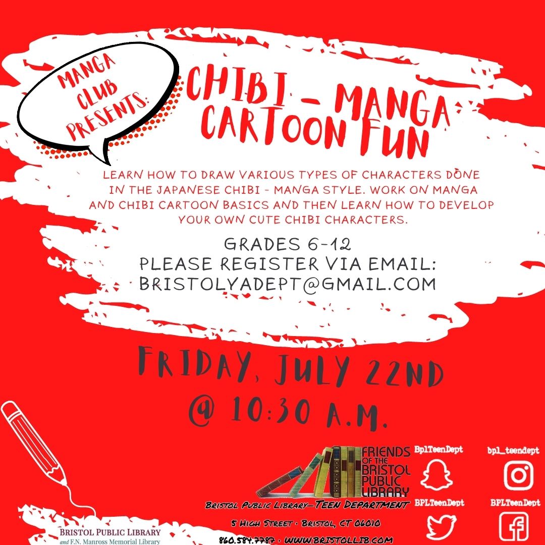 BPLTeenDept's tweet photo. Calling all #MANGA &amp; #CHIBI fans! Join us as Debi the cartoonist teaches us how to draw manga &amp; chibi characters! Make your own comic book and binge watch some #anime as you create! #FreeArtWorkshop https://t.co/qgZyhJOocn