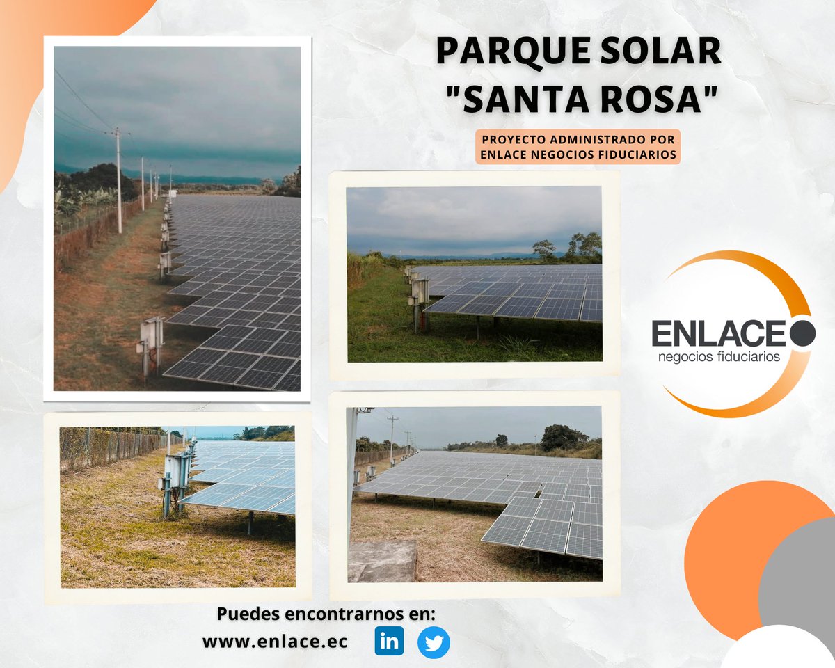 EnlaceNF's tweet photo. Proyecto "Parque Solar Santa Rosa"
Conoce más sobre ellos 👉 https://t.co/blVEyq45R6
El Proyecto "Parque Solar Santa Rosa" se maneja a través del Fideicomiso Santa Rosa ll, el cual es administrado por Enlace Negocios Fiduciarios 👍.
#proyectos 
#fideicomiso 
#negocios https://t.co/LbC7xdxmhi